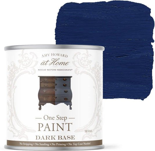AMY HOWARD AT HOME Chalk-Based One Step Paint for Furniture, Cabinetry, Decor, Finish, and More | No Stripping, Sanding, or Priming | Dark Base | 16 Ounce | American Dream