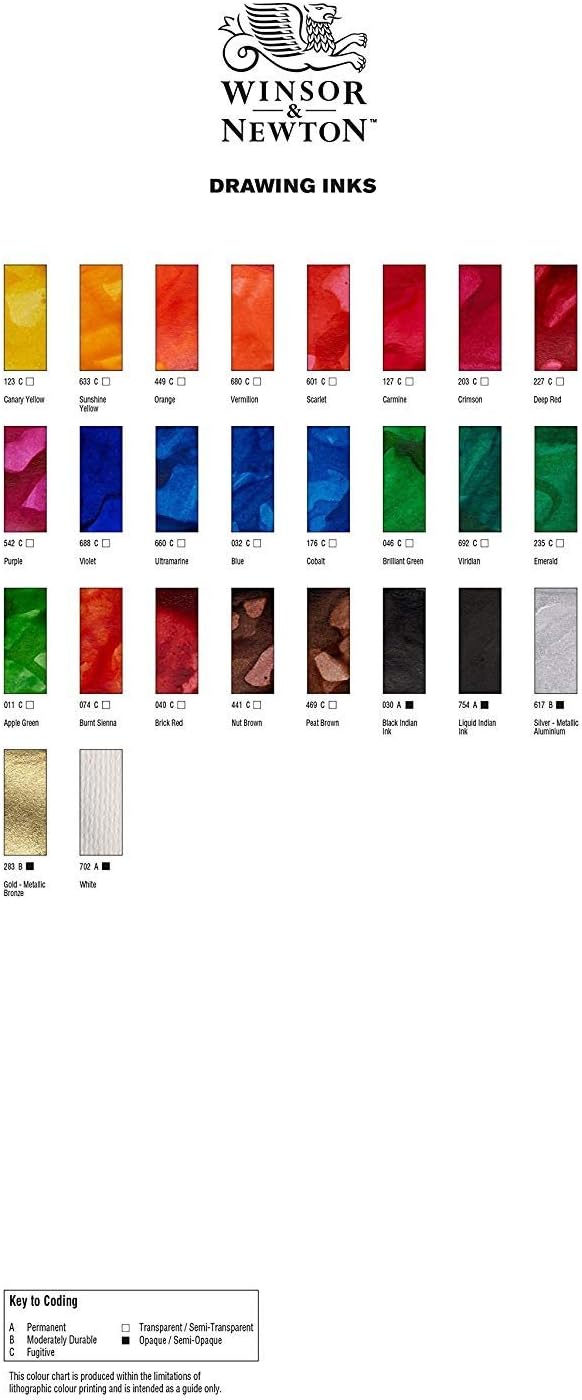 Winsor & Newton Drawing Ink, 30ml Bottle, Silver