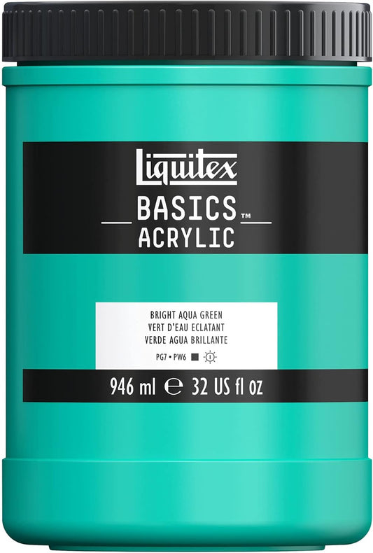 Liquitex BASICS Acrylic Paint, 946ml (32-oz) Jar, Bright Aqua Green