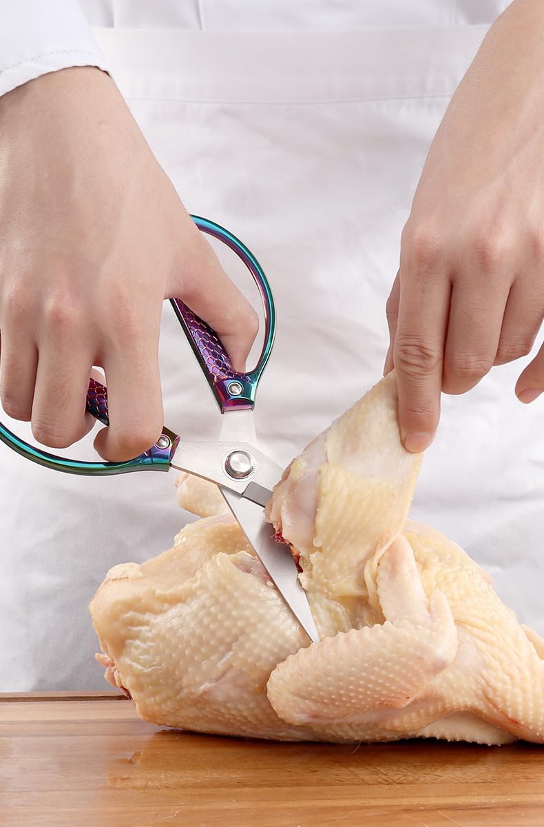 Rainbow all purpose scissors heavy duty - for kitchen, office, home use Industrial grade