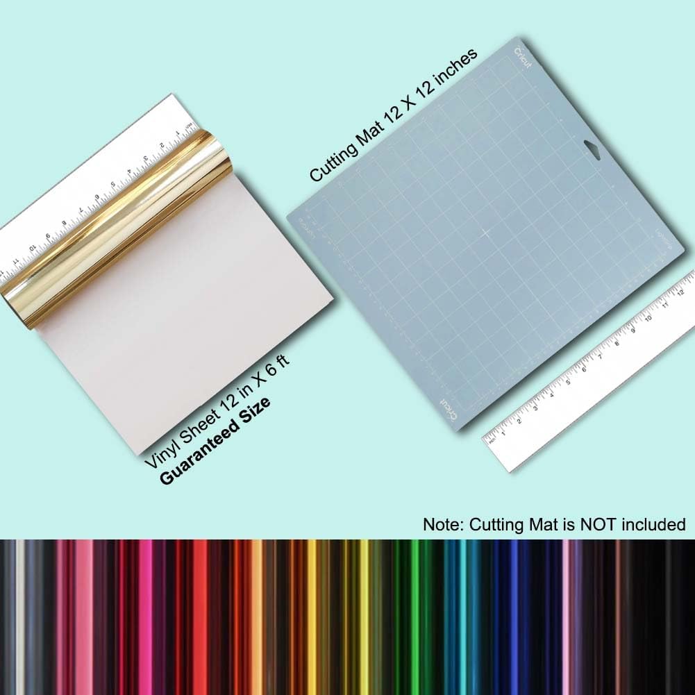 Tvinyl Warehouse Light Gold Foil HTV Champagne Gold Heat Transfer Vinyl Roll 12" x 6FT