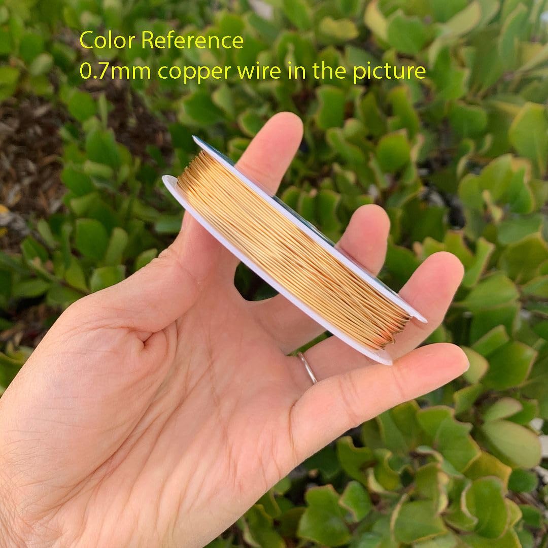 Adabele 32 Feet Premium Tarnish Resistant Round Jewelry Wire Copper Beading Wire Spool Bulk (1mm/18 Gauge) 18K Gold Plated for DIY Craft Jewelry Making BF286-10