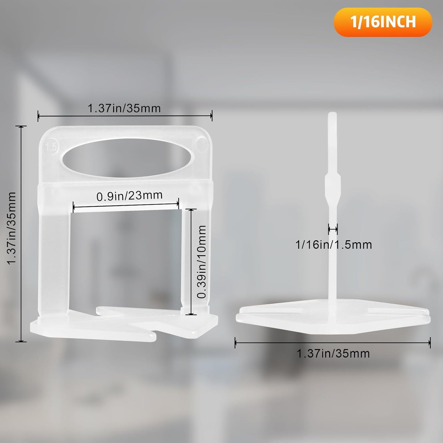 DGSL Tile Leveling System, 2000-Piece 1/16" Tile Spacers Clips Tile Tools, Tile Installation Tools for Professional Ceramic Tile and Stone Installation