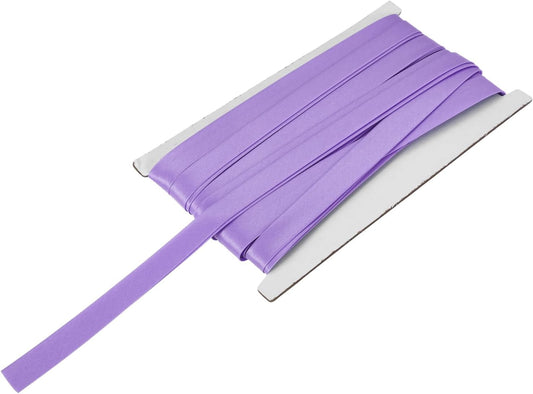 MECCANIXITY Double Fold Bias Tape for Sewing 5/8 Inch x 12 Yards Satin Pre-fold Continuous Binding Tape for Seaming Quilting Hemming Binding DIY Crafts, Light Purple