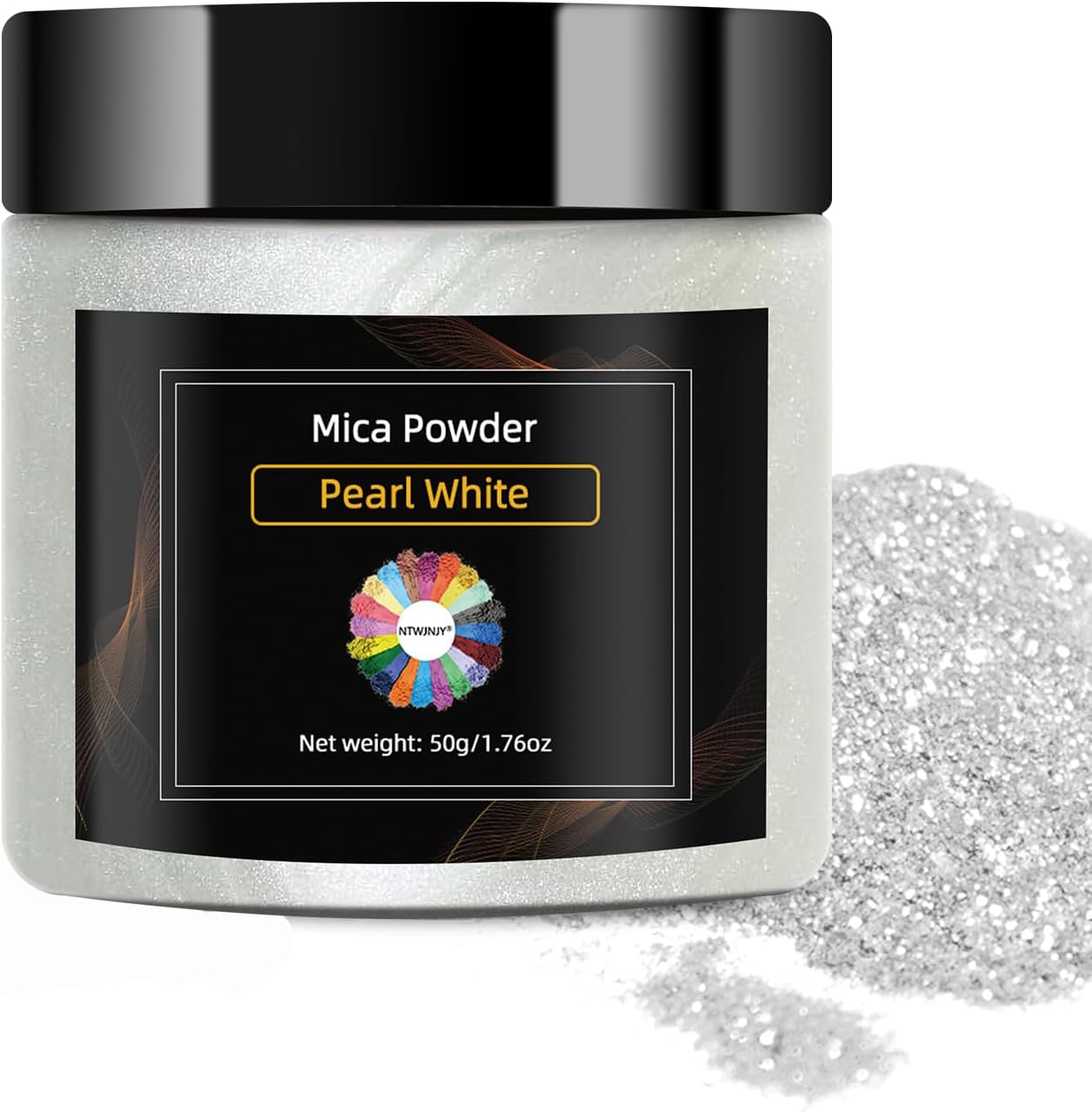 Pearl White Mica Powder, Natural Shimmer Mica Powder for Epoxy Resin/Candle/Soap/Lip Gloss/Slime/Bath Bombs/Quicksand/Car Paint pigments.Candle Dye,Soap Making Dye(50g/1.7oz)