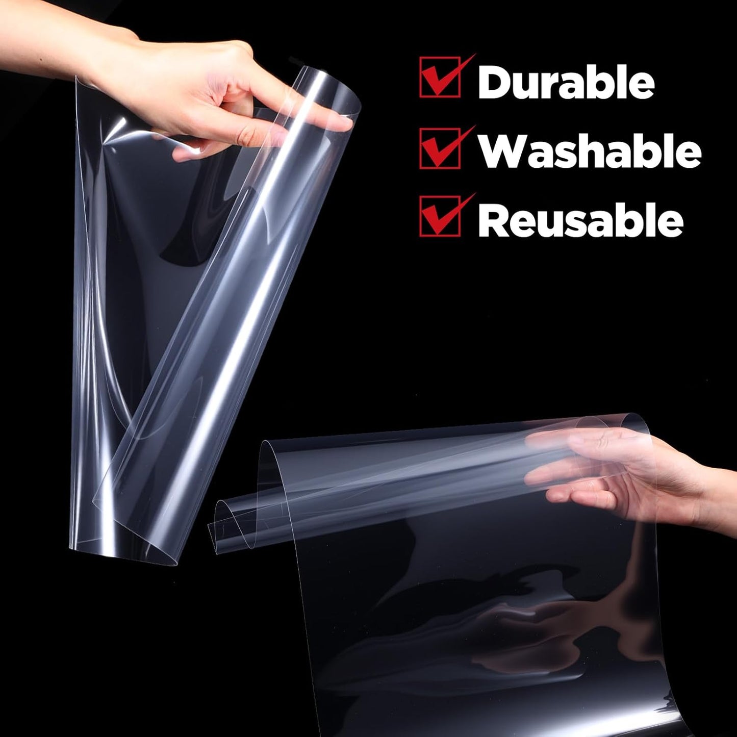 4 Mil 12inchs x 40ft Rolls Blank Stencil Sheets, Clear PET Acetate Mylar Template Material Transparency for Vinyl Silhouette Cutting Machines, Reusable Craft Projects