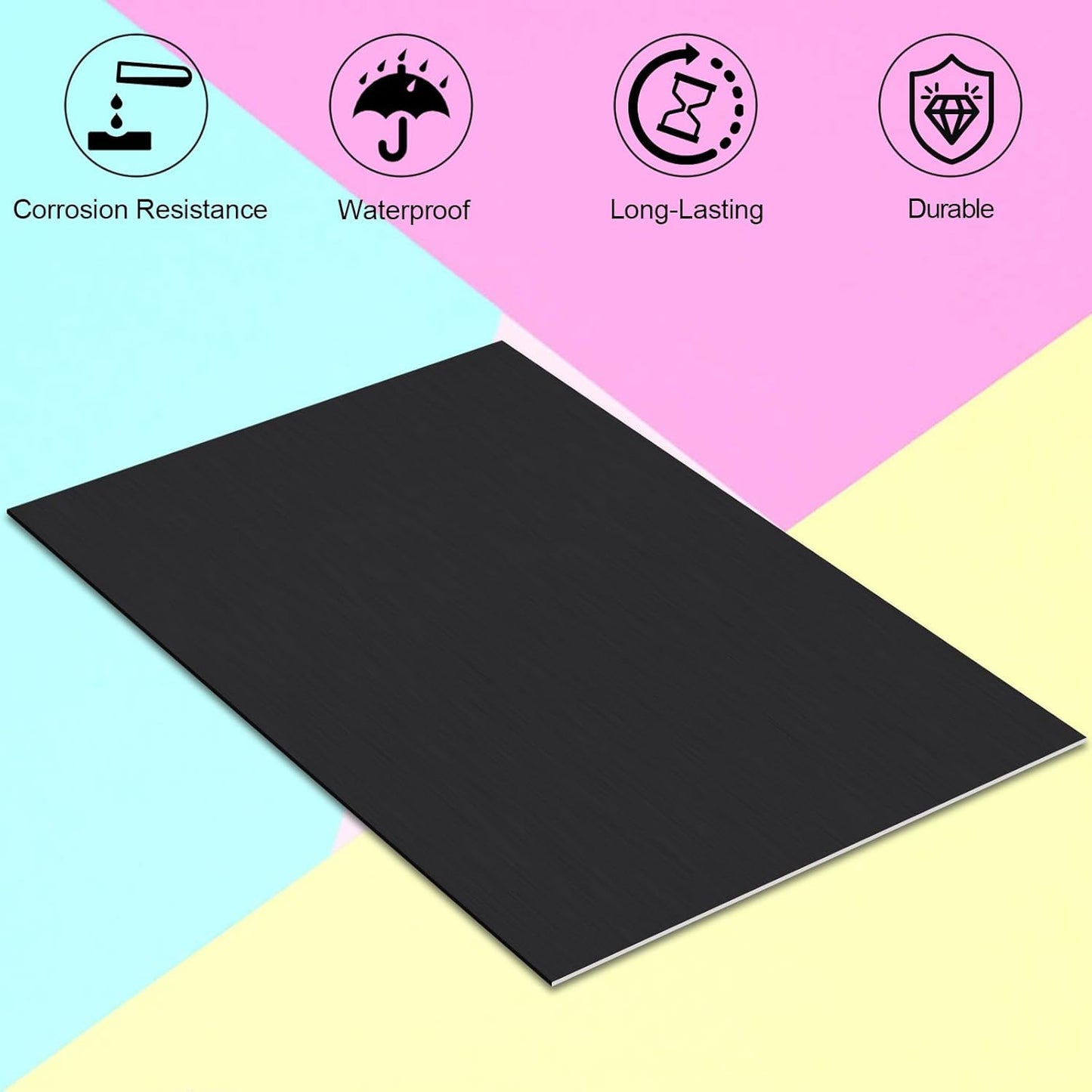 Anodized Aluminum Sheet 8 x 12 x 1/16 Inch Black 5052 Aluminum Alloy Engraving Blanks for Laser Engraving