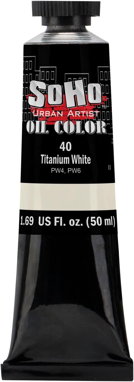 Soho Urban Artist Oil Paint - Titanium White, 50 ml Tube - Best Valued Oil Colors for Painting, Excellent Pigment Load