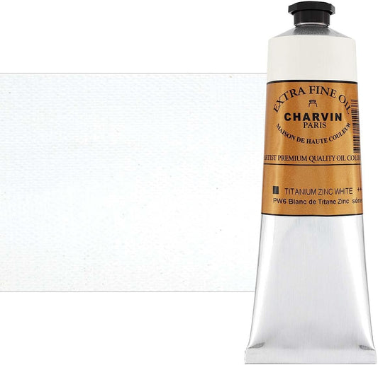 Charvin Extra Fine Oil Paint, Titanium Zinc White 150 ml - Triple-Milled, Rich Texture, Poppy Oil-Based, Light-Fast, Handmade, Archival Quality