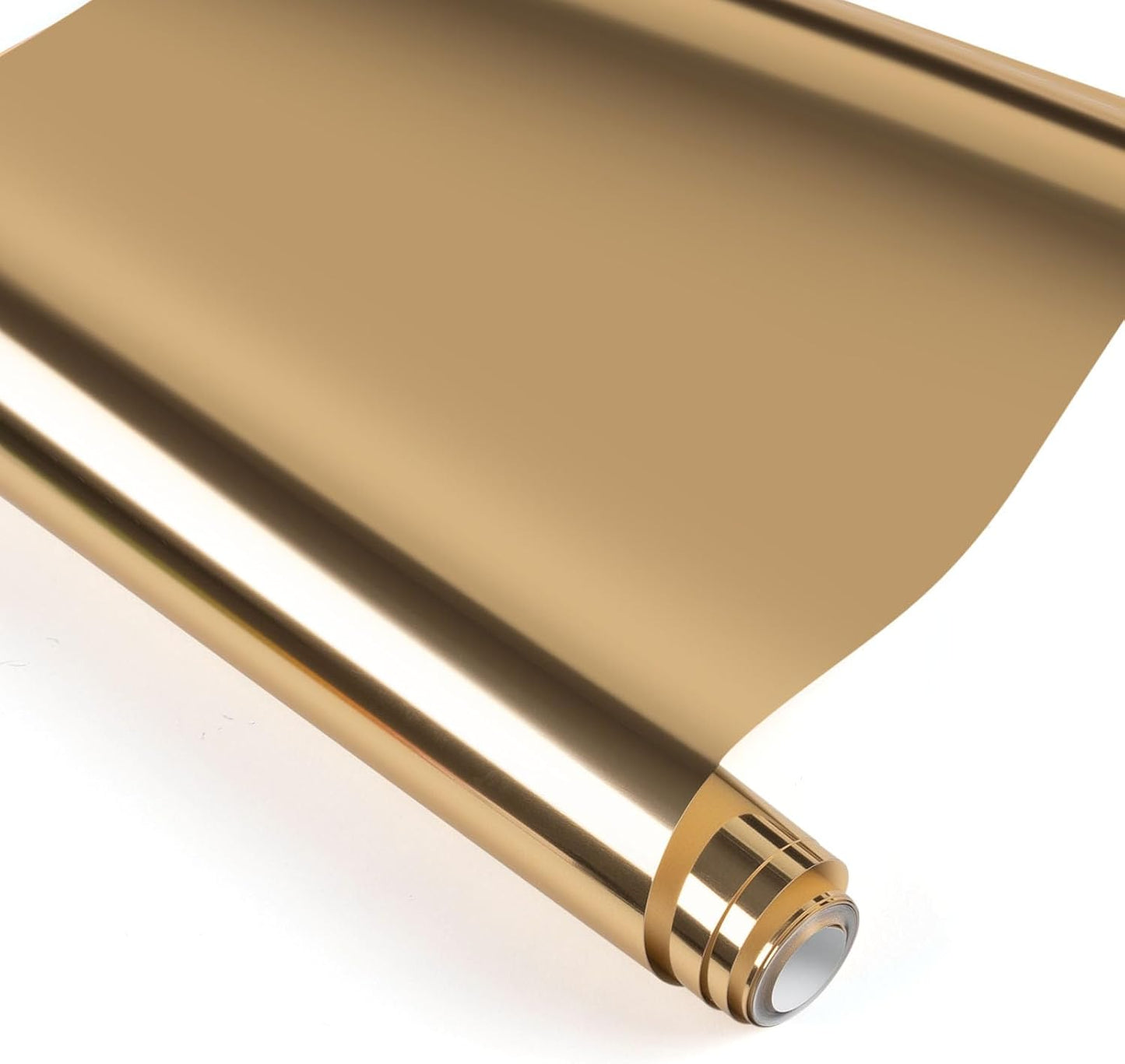 HTVRONT Gold Chrome Heat Transfer Vinyl - 12" X5ft Mirror Metallic Gold Iron on Vinyl, Metallic Foil HTV Vinyl Roll for T-Shirts, Chrome HTV Easy to Cut & Weed