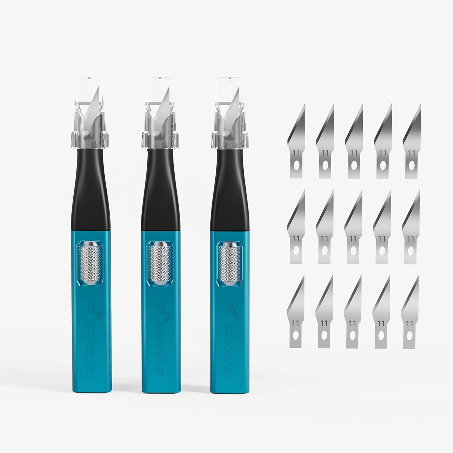 3 PCS Exacto Knife,Hidden Blade Design at The End,Comes with 5 Spare High Qualiry Carbon Steel Exacto Knife Blades. Craft Knife for Crafting, Arts,Modeling,Scrapbooking,Stencil,DIY Projects.Blue