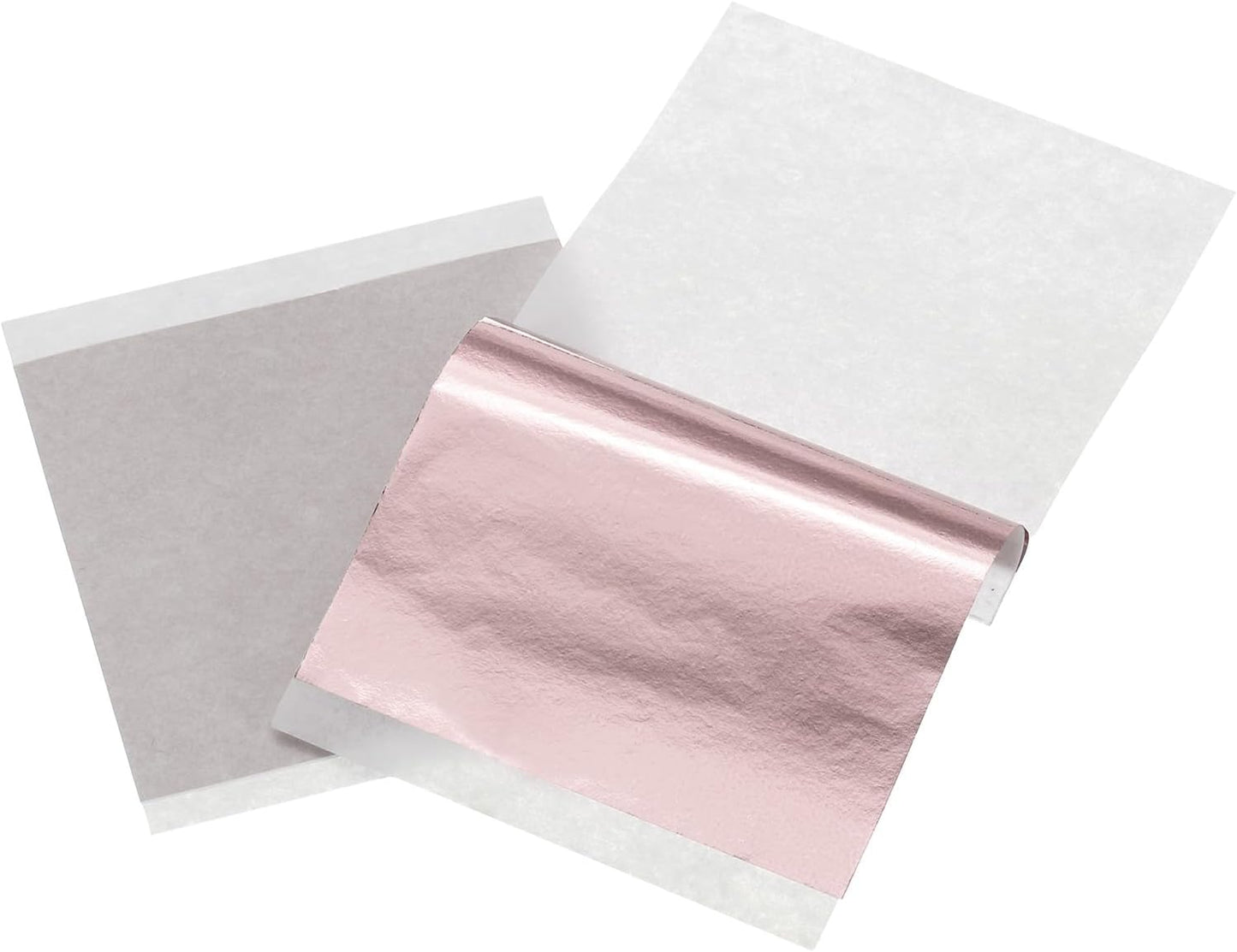 uxcell 100pcs Leaf Sheets, 3.5" x 3.5" Foil Sheets Paper Sheets for DIY Crafts Painting Nails Resin Furniture Decoration(Light Rose Gold)