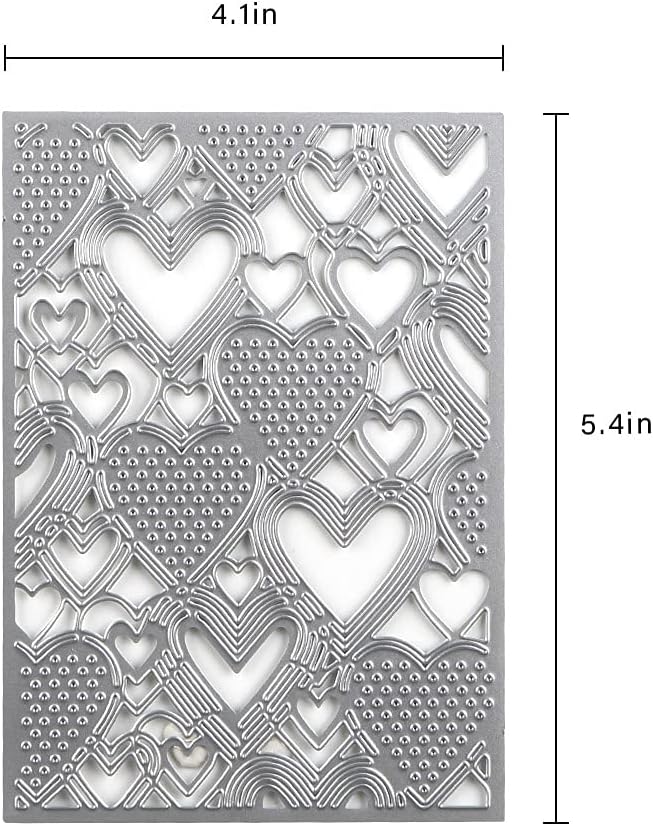 Love Heart Background Frame Cutting Dies,Valentine's Day Love Heart Die Cuts Metal Embossing Stencils Template Mould for Card Scrapbooking and DIY Craft Album Paper Card Decor