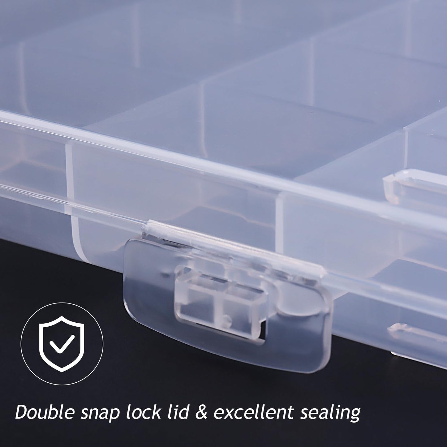 42 Grids Clear Large Plastic Organizer Box With Dividers, Bead Organizers And Storage Compartment Container For Nail Accessories/Jewelry/Craft/Screw/Small Parts/Diamond Painting Art Tools