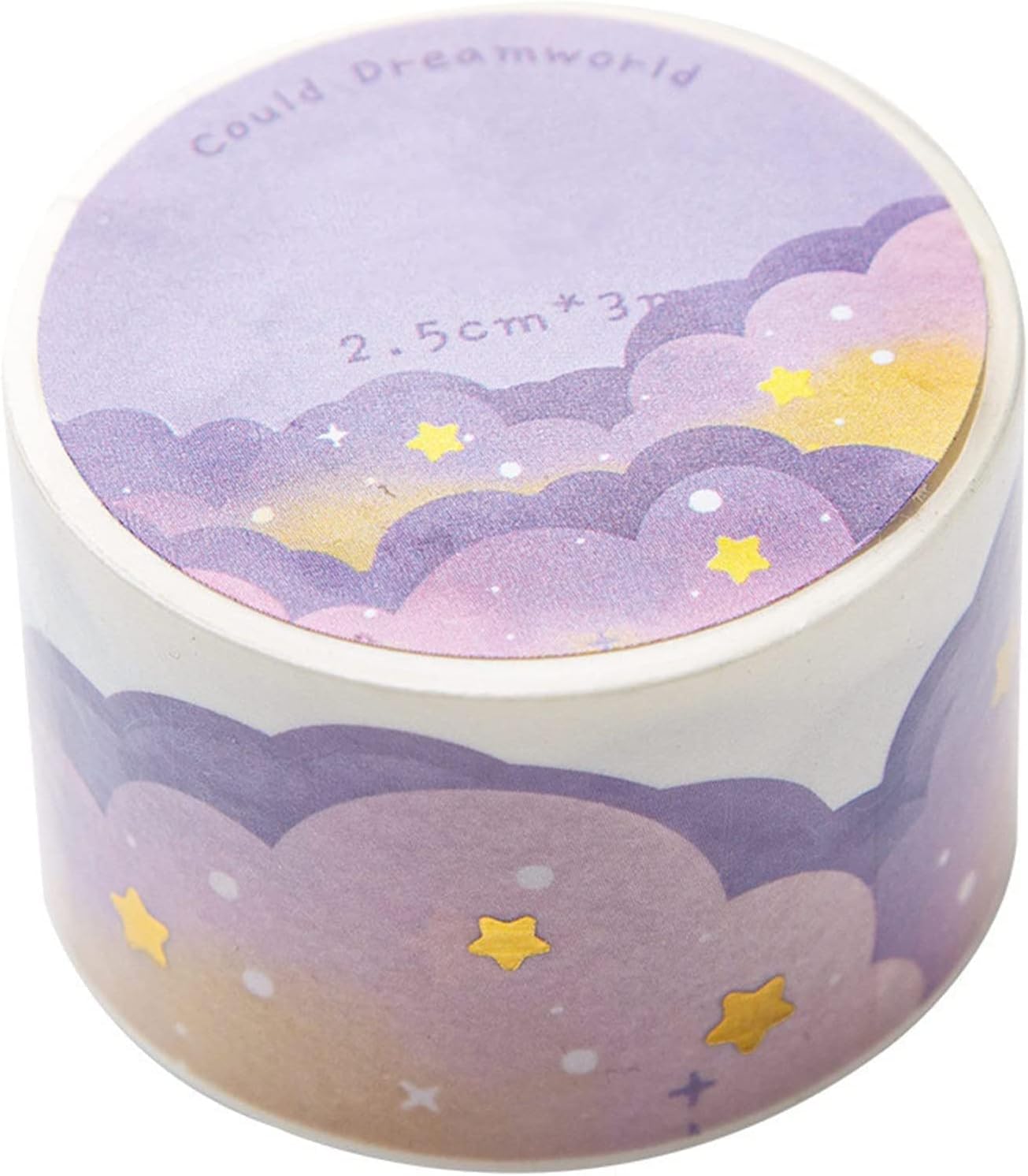 8 Rolls Washi Tape Set, Dream Clouds Gold Foil Decorative Tape, Decorative Adhesive Tape for Scrapbook, Arts & Crafts, Journals, 25mm x 3m