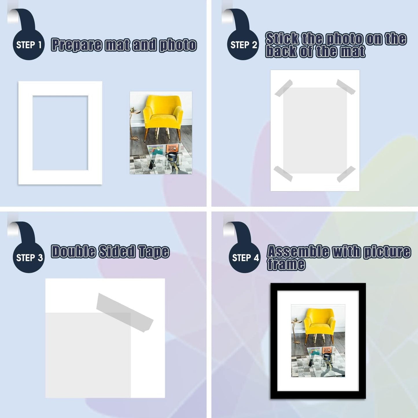 Mat Board Center, Pack of 10, 13x16 for 9x12 White Photo Picture Mats - Acid Free, 4-ply Thickness, White Core - for Pictures, Photos, Framing