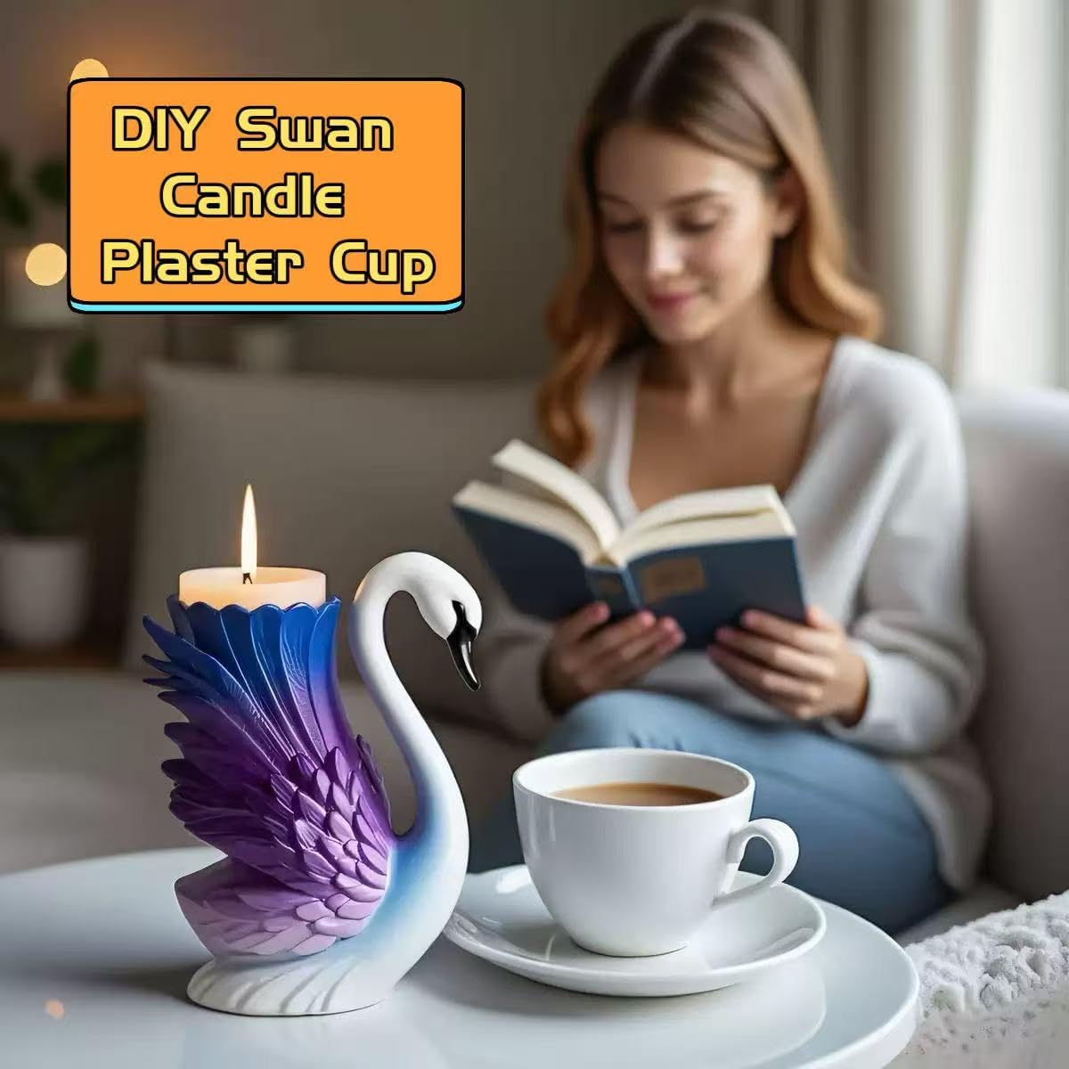 Animal Resin Molds Silicone 3D Cute Swan Epoxy Resin Plaster Candle Holder Wax Molds for Candle Making, Art Crafts DIY Unique Display Home Decor