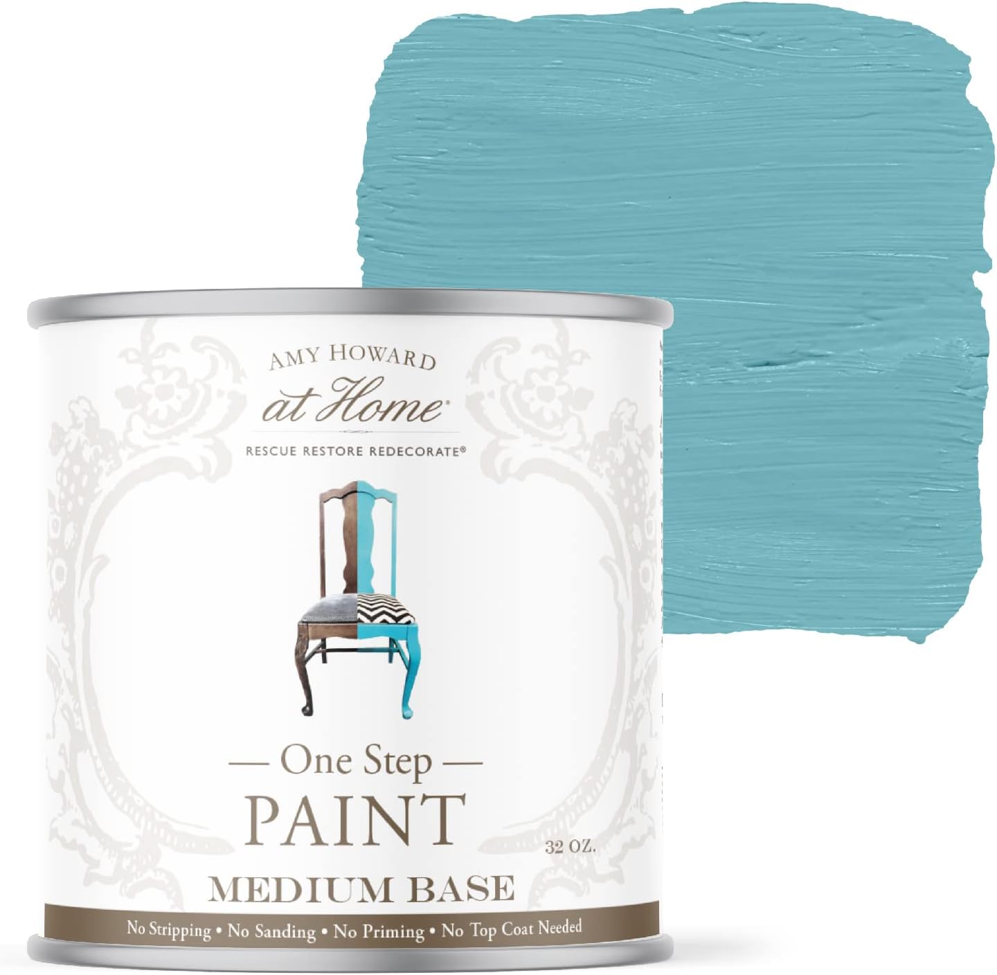 AMY HOWARD AT HOME Chalk-Based One Step Paint for Furniture, Cabinetry, Decor, Finish, and More | No Stripping, Sanding, or Priming | Medium Base | 32 Ounce | Maxwell Garden