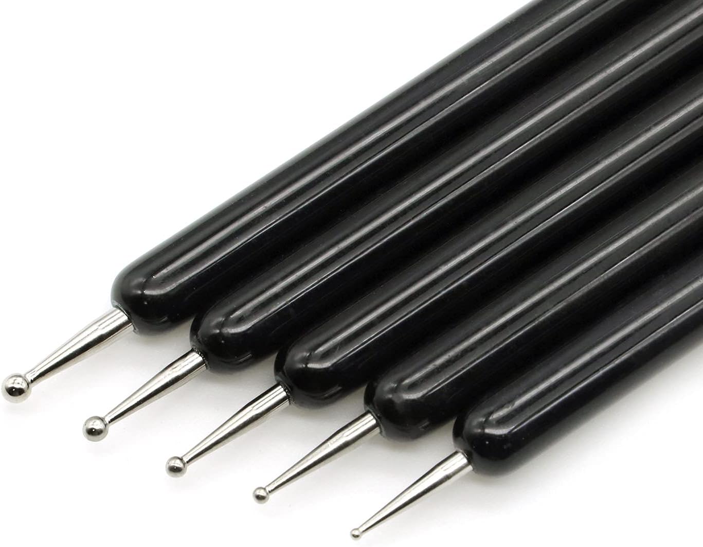 4 Set Embossing Stylus Double End Tracing Dotting Tool, 20 Pcs Ball Embossing Stylus Double End Tracing Dotting Tool for Pottery Clay Craft, Embossing Art (Black)