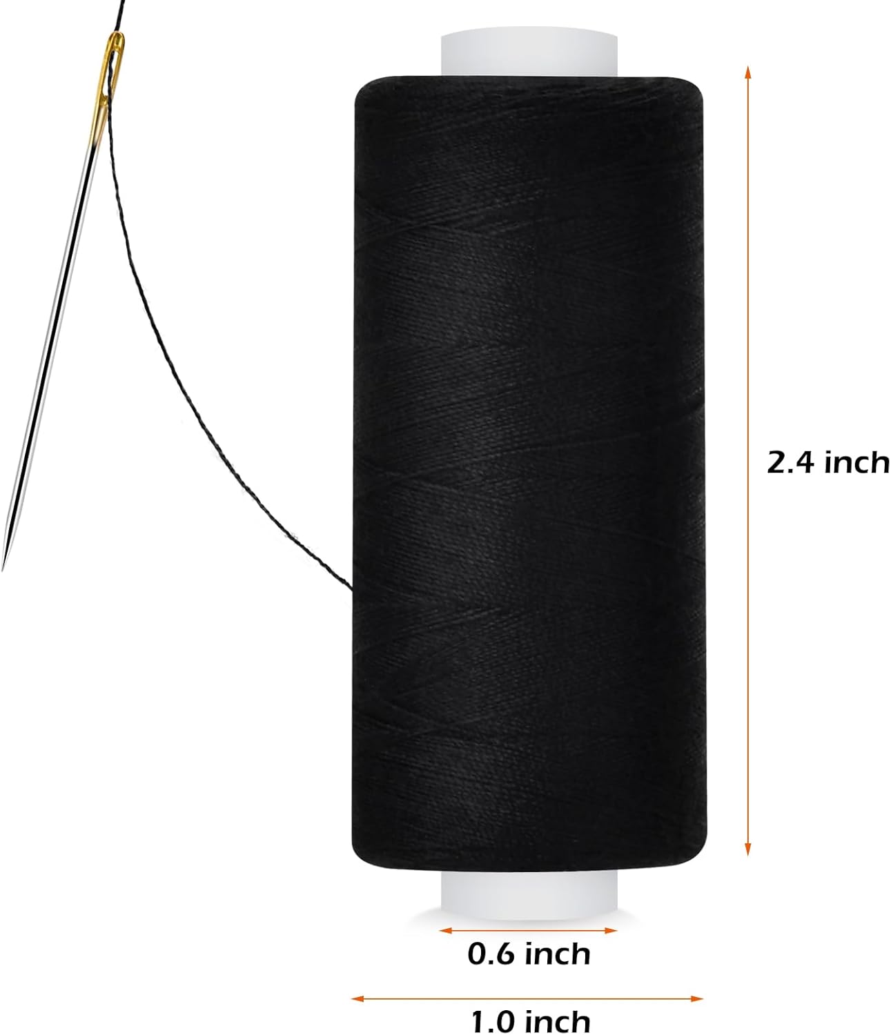 6 Pcs Sewing Thread Kit, 400 Yards Each Spool 402 Polyester Thread with Sewing Needle & Threader, Sewing Threads for Sewing Machine, Hand Stitching, Embroidery