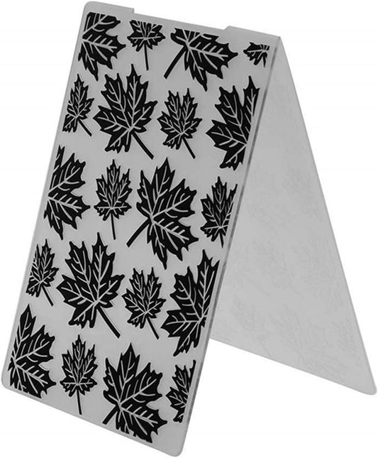 Arbuya Maple Leaves Background Plastic Embossing Folder for Scrapbook DIY Album Card Tool Plastic Template (Maple Leaves)