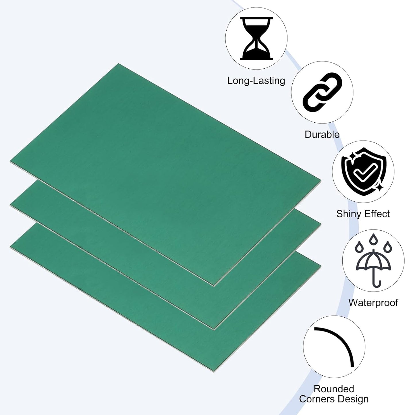 PATIKIL 2.1x3.3 Inch Anodized Aluminum Sheet Metal, 15Pcs Laser Plates Engraving Blanks 0.5MM Thin Rectangle for Crafting DIY House Laser Engraving, Green