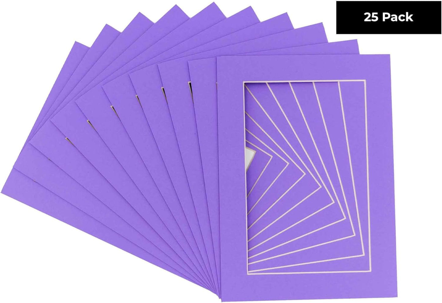 6x8 Mat for 8x10 Frame - Precut Mat Board Acid-Free Light Purple 6x8 Photo Matte Made to Fit a 8x10 Picture Frame, Premium Matboard for Family Photos, Show Kits, Art, Picture Framing, Pack of 25 Mats