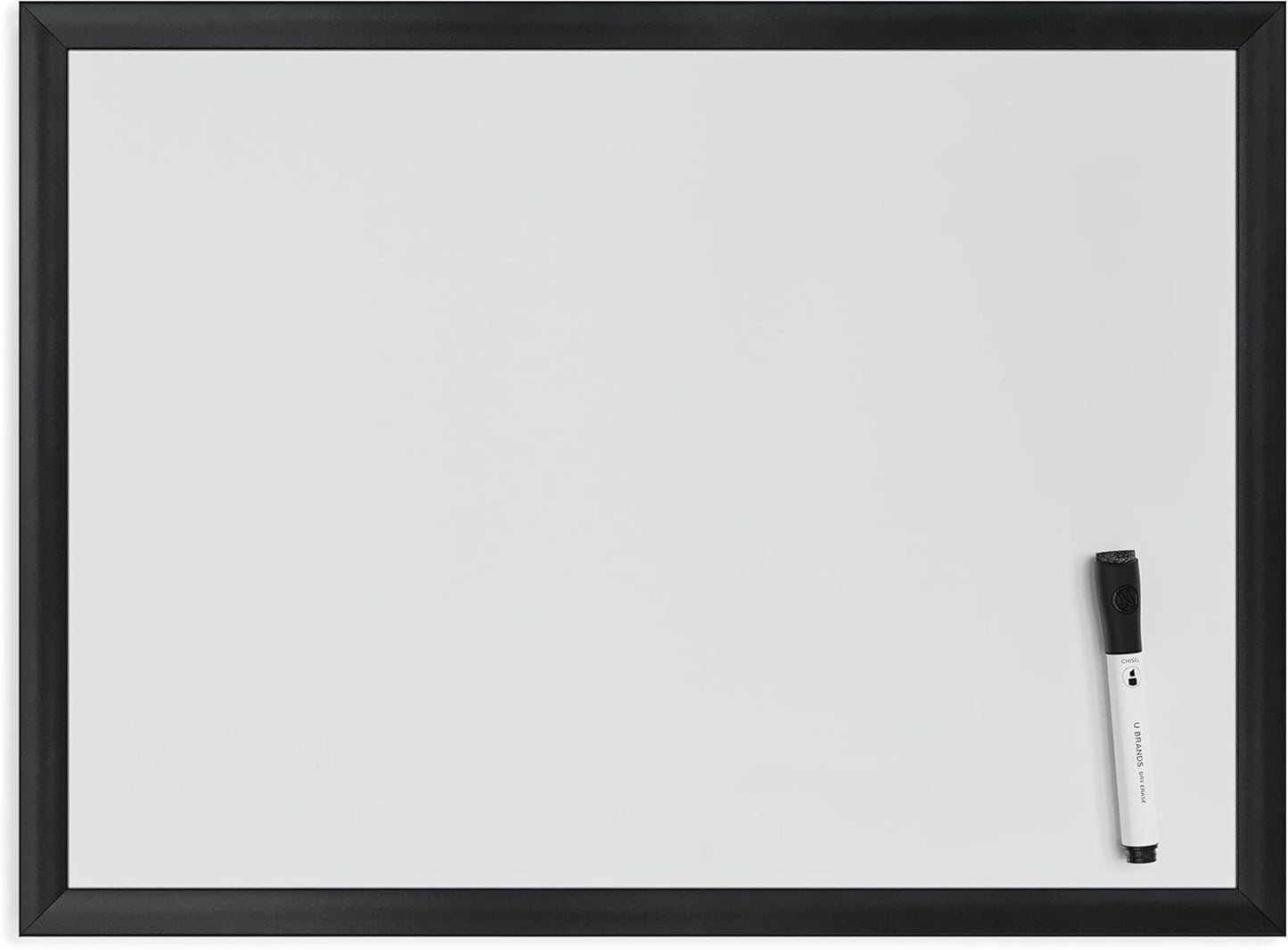 U Brands Magnetic Dry Erase Board White Board, 24" x 18" Inches, Black Wood Frame (307U00-01)