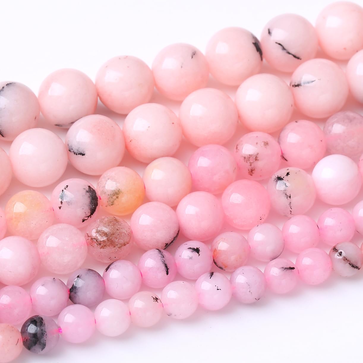 60PCS 6MM Natural Pink Opal Stone Beads for Jewelry Making DIY Energy Stone Healing Power Bracelet 15"