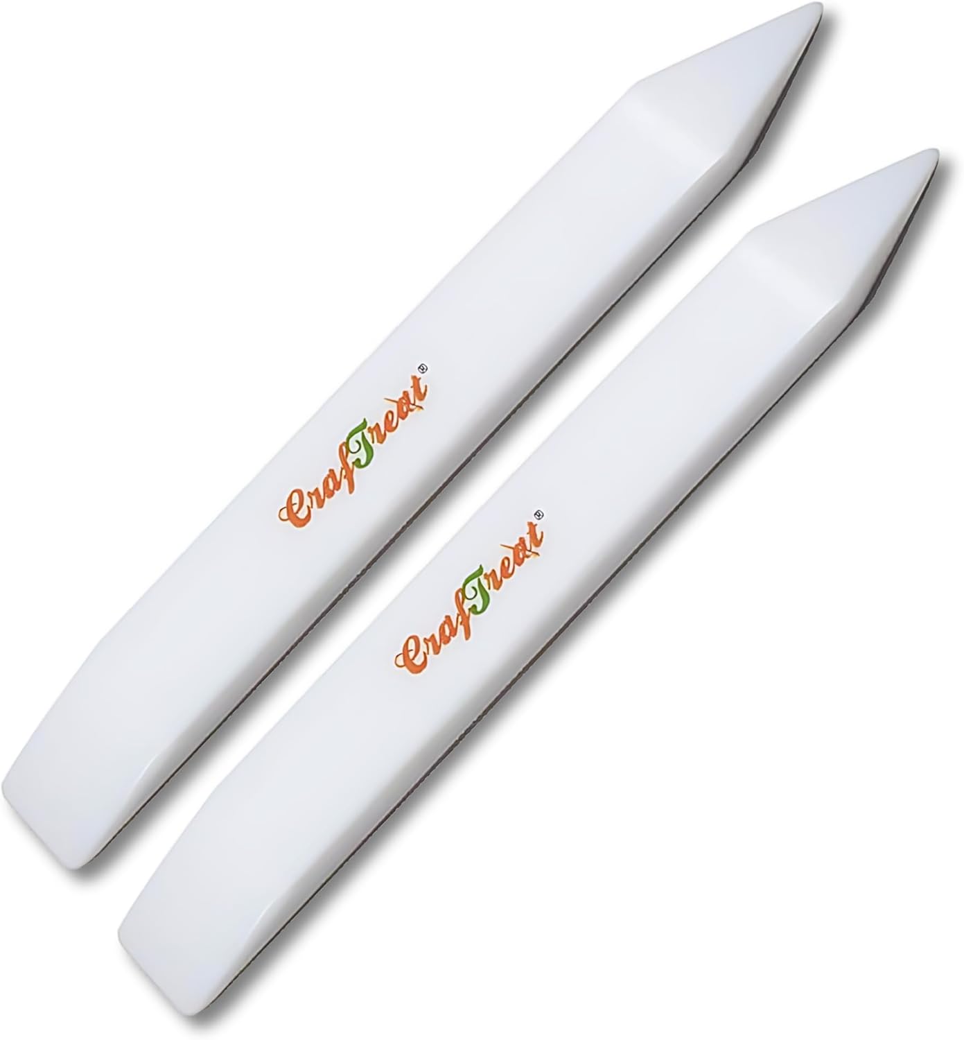 CrafTreat Large Teflon Bone Folder Tool for Paper Crafting and Scrapbooking - 2 Pcs - Creaser and Scorer for Card Making, Origami - Book Binding Tool - Smooth, Non Stick, Ergonomic Tools (Large 2 pcs)