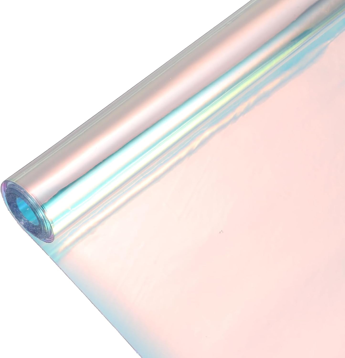 MECCANIXITY Holographic Clear PVC Vinyl Film Holographic PVC Fabric Waterproof Dichroic Film 12 x 48 Inch for Handbags Bows Earrings DIY Craft,Holographic Blue
