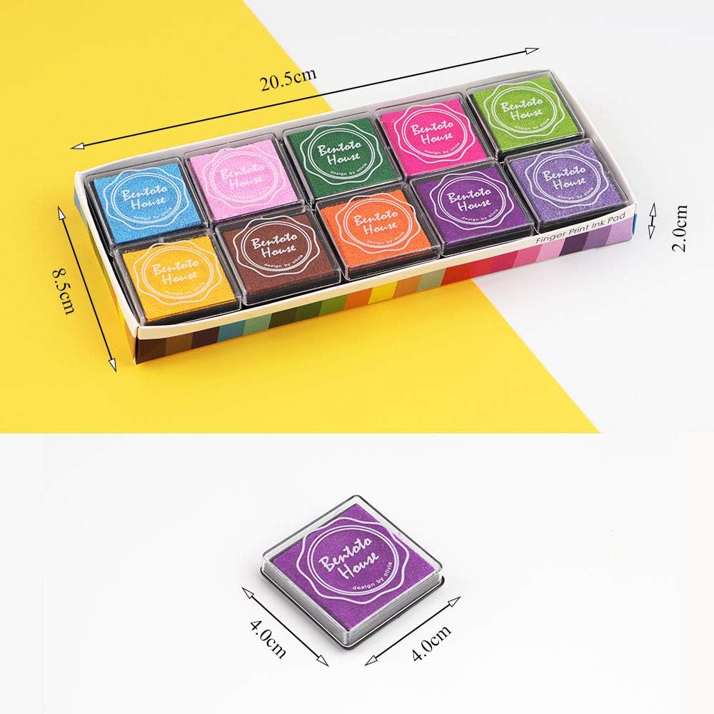 Dizdkizd Finger Craft Ink Pads, 20 Colors Craft Ink Pads for Rubber Stamps, Paper, Scrapbooking, Wood, Fabric, Best Gift for Kids