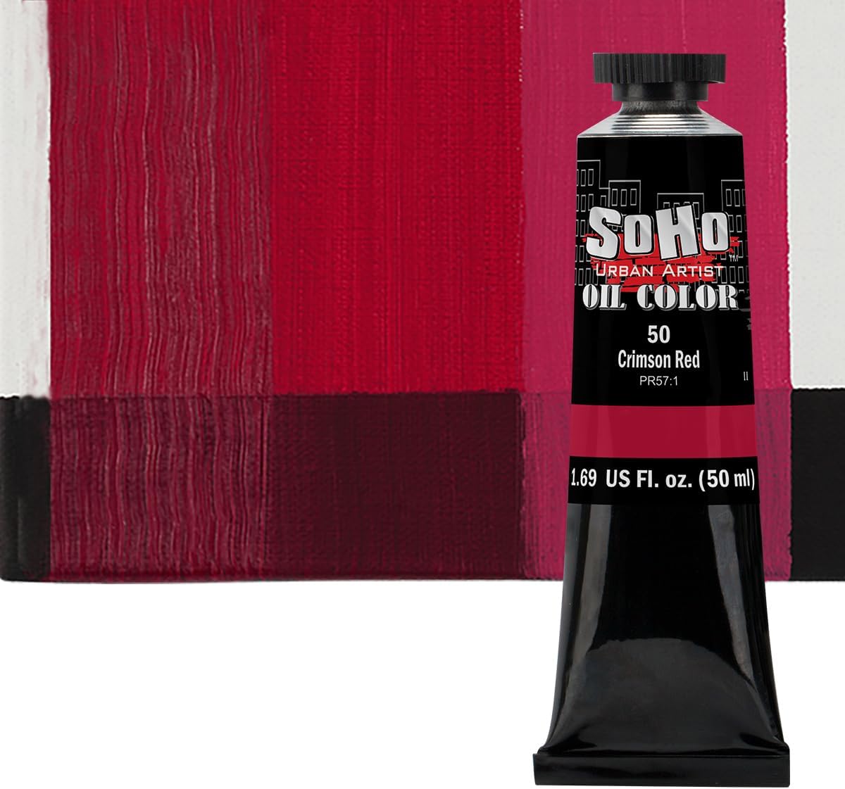 Soho Urban Artist Oil Paint - Crimson Red, 50 ml Tube - Best Valued Oil Colors for Painting, Excellent Pigment Load