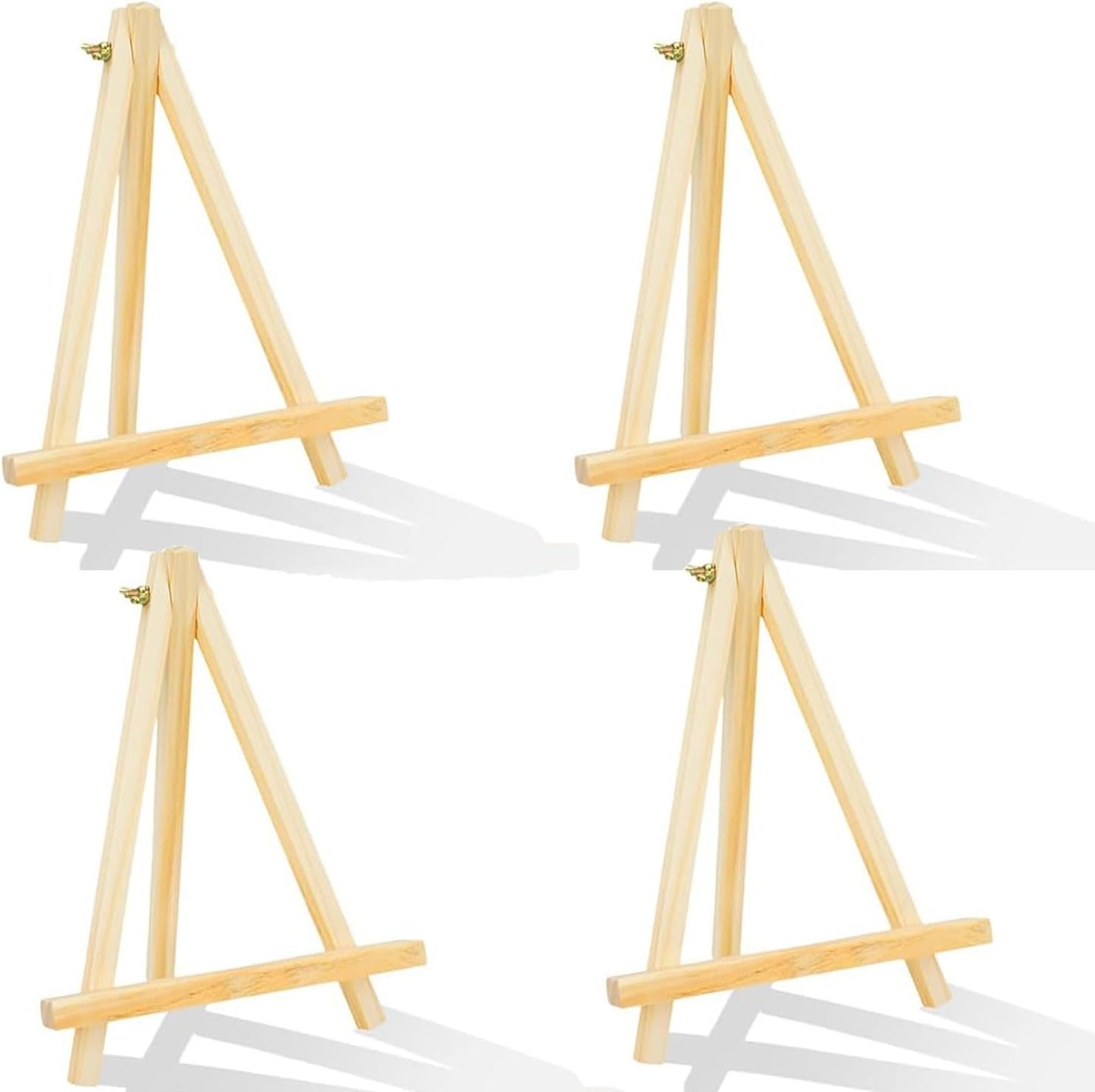 4Pack 9 Inch Pine Wood Easels, Easel Stand for Painting Canvases, Art, and Crafts, Tripod, Painting Party Easel, Kids Student Tabletop Easels for Painting, Portable Canvas Photo Picture Sign Holder