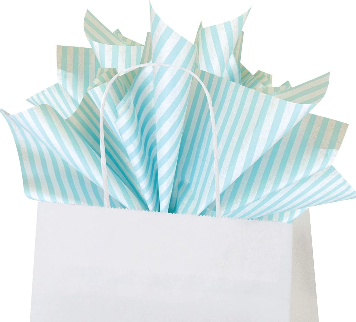 Flexicore Packaging Azure Pin Stripe Print Gift Wrap Tissue Paper Size: 15 Inch X 20 Inch | Count: 50 Sheets | Color: Azure Pin Stripe