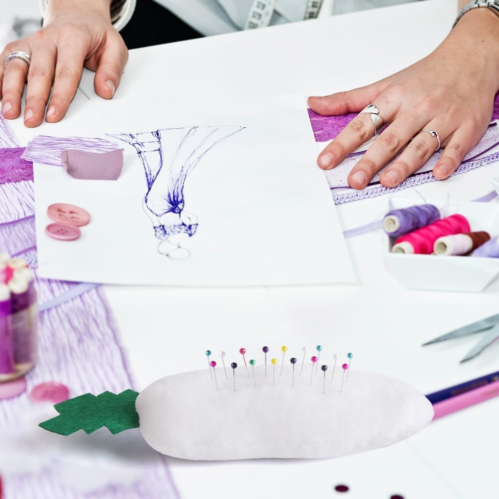 White Radish Pin Cushion,Large Pincushions,Cute Pin Cushions Needle Holders for Sewing Quilting Accessory, DIY Crafts or Patchwork Decor