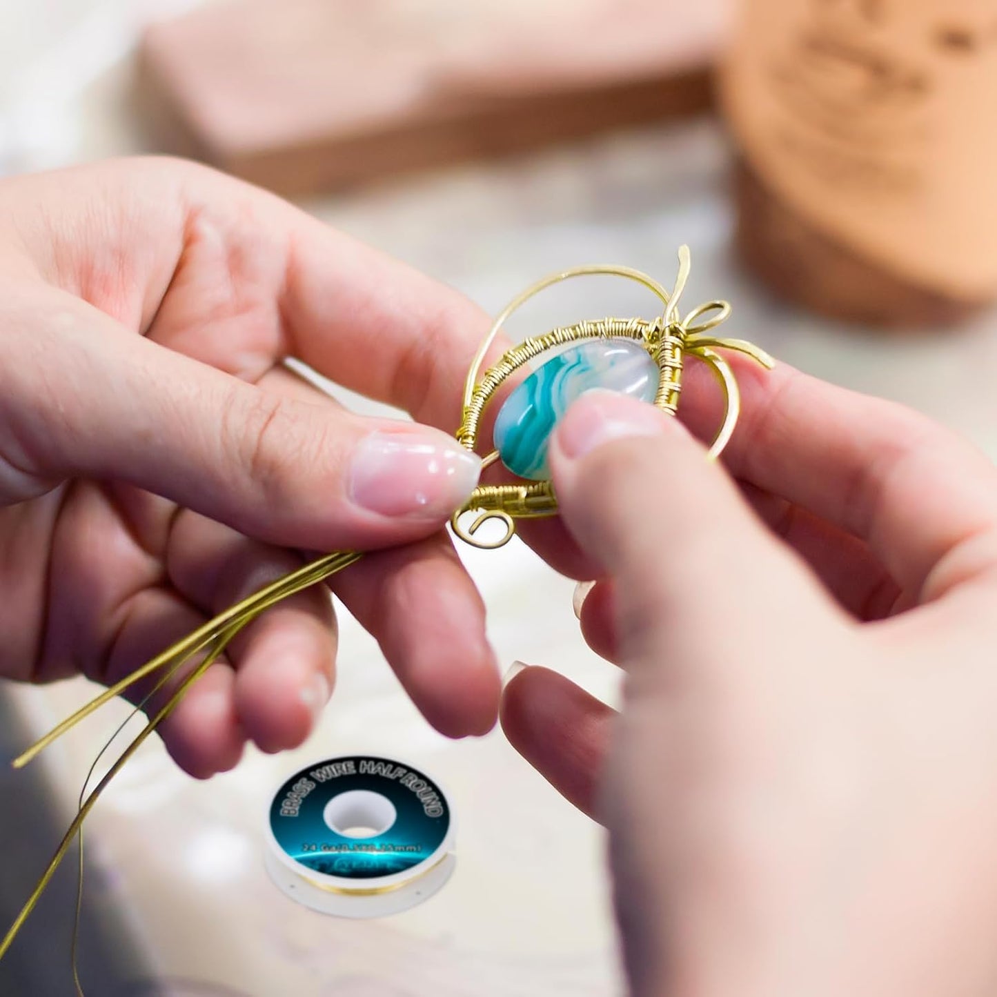 Ultra-Fine 24 Gauge Brass Wire Half Round 0.51x0.25mm - 1.3 oz 112 Feet for Detailed Jewelry, Clockmaking