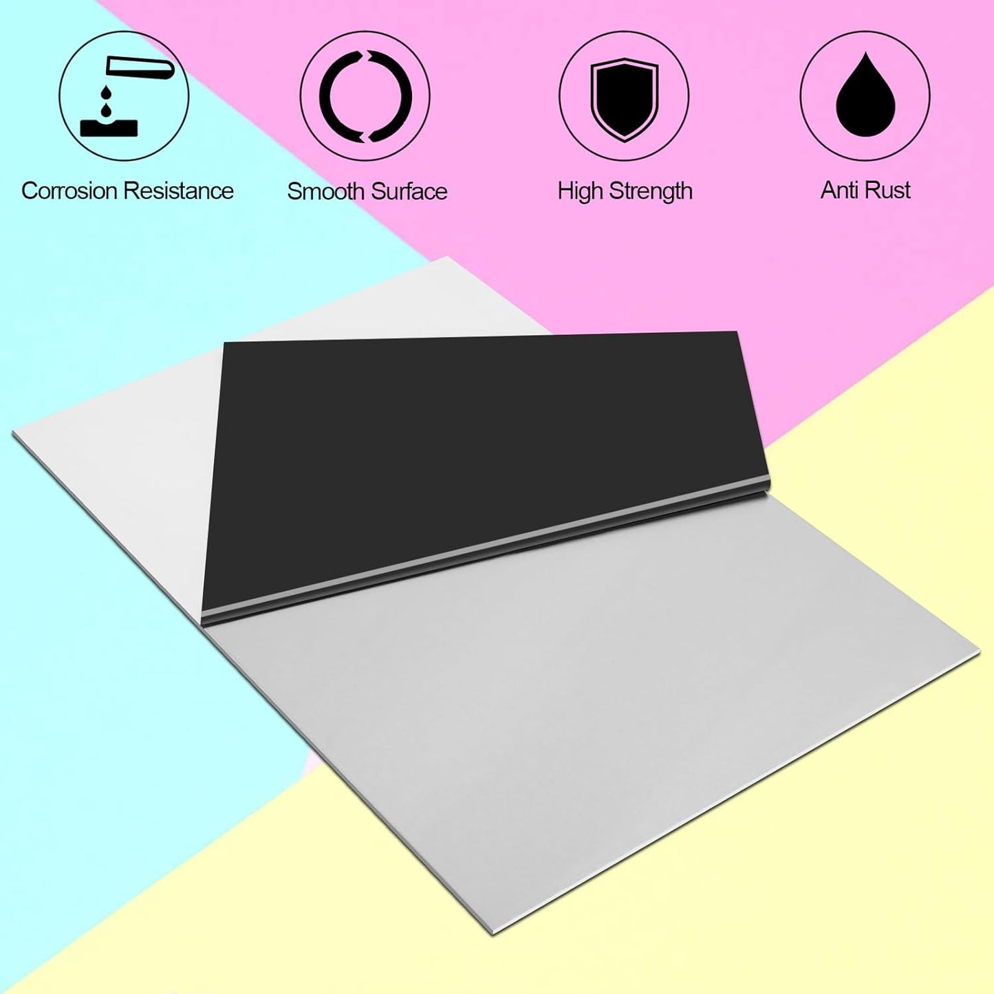 430 Stainless Steel Sheet Metal 8" x 12" x 1/16" Inch Metal Plates for Magnetic Mount Board Wall 16GA(1.70MM) 430 Stainless Steel Shim Stock Plates Metal Sheets for Crafting, Kitchen, Office