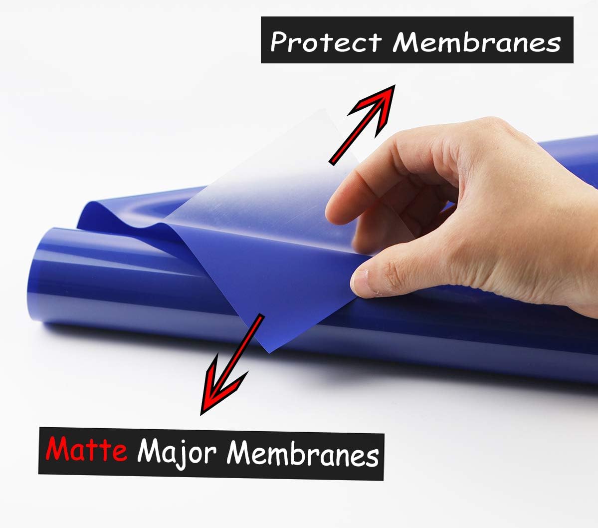 Guangyintong Heat Transfer Vinyl - HTV Rolls, 12" x 10ft Blue Iron on Vinyl for T-Shirts, Matte Surface, Easy to Cut & Weed