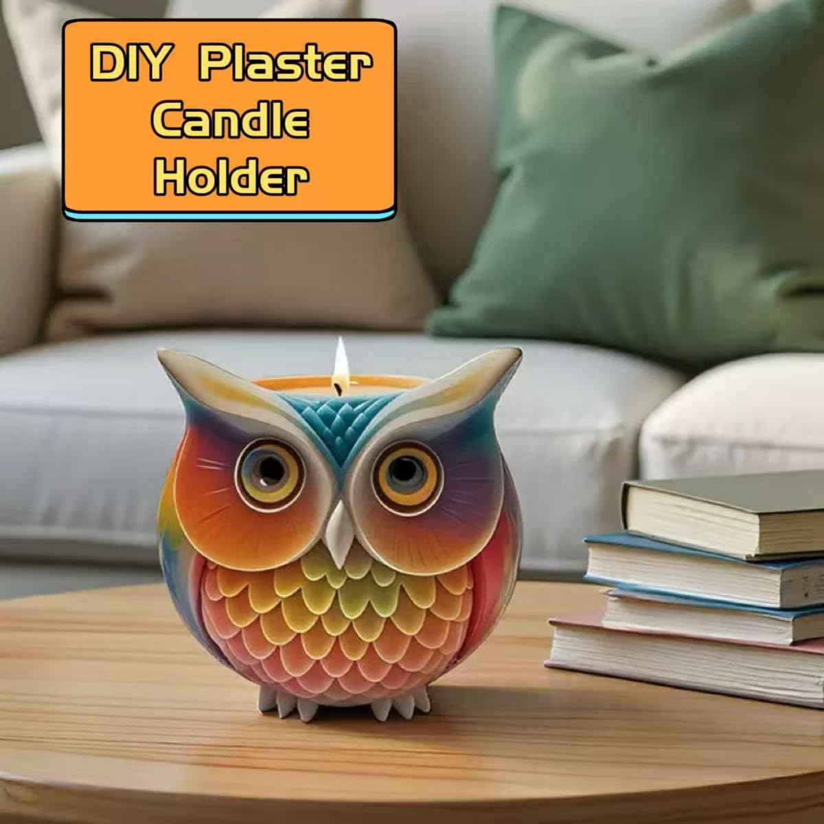 Animal Resin Molds Silicone 3D Cute Owl Epoxy Resin Plaster Candle Holder Wax Molds for Candle Making, Art Crafts DIY Unique Display Home Decor
