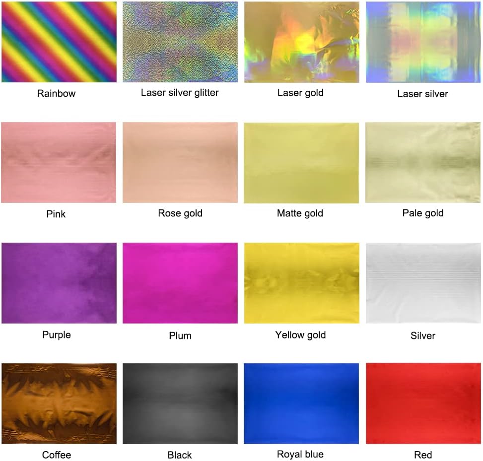 50 Sheets Toner Reactive Foil Sheet for Crafts Paper Holographic Heat Transfer Craft Foil Paper for Scrapbooking Stamping Cardstock Heat Transfer DIY Crafts Accessories 7.9 x 11.4inch-Rose Gold