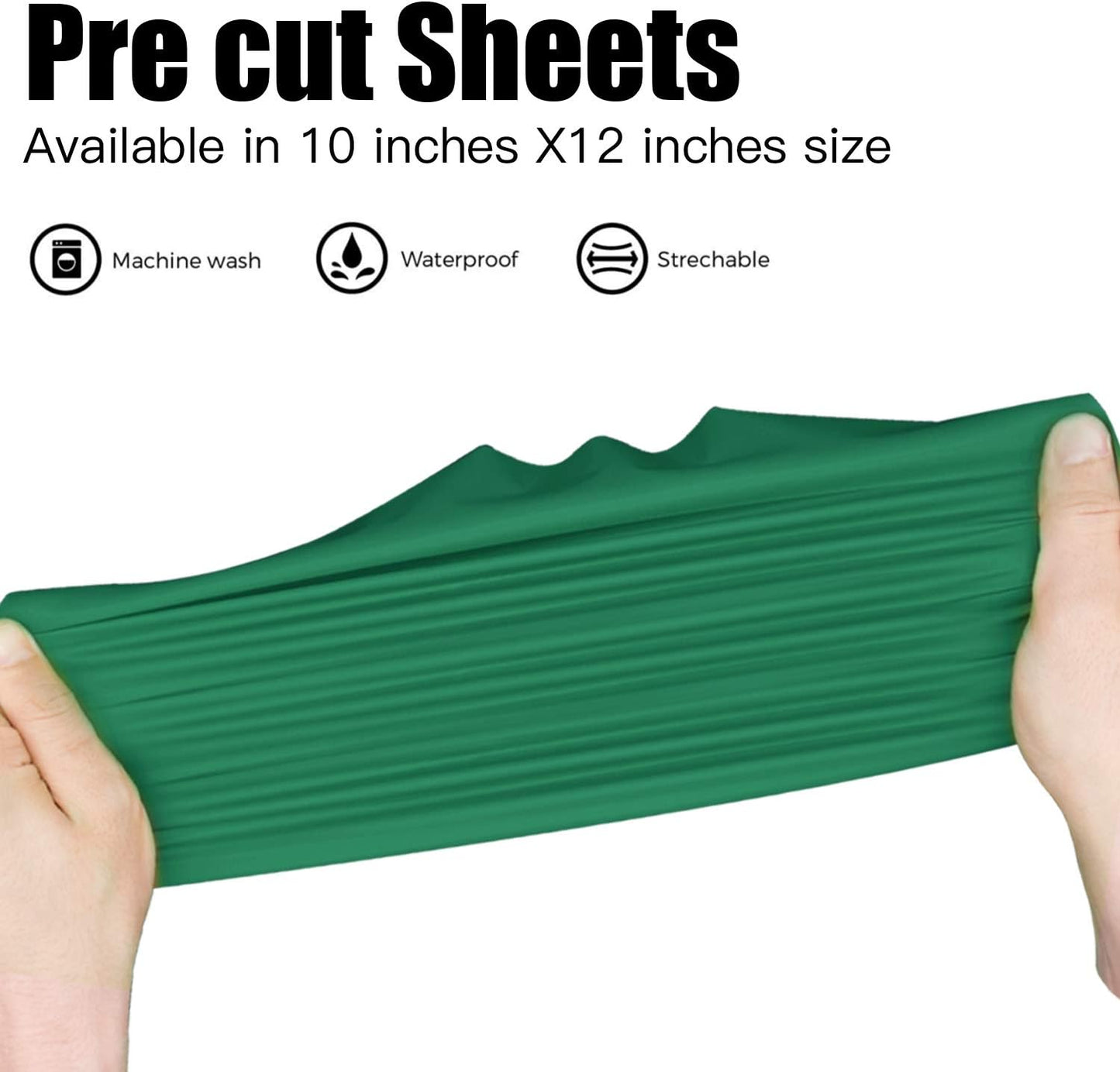 JANDJPACKAGING Green Heat Transfer Vinyl Bundle: 10 Pack 12"x10" Sheets, HTV Vinyl Sheets for Cricut & Silhouette Cameo or Home Iron On Vinyl T-Shirts & Fabrics