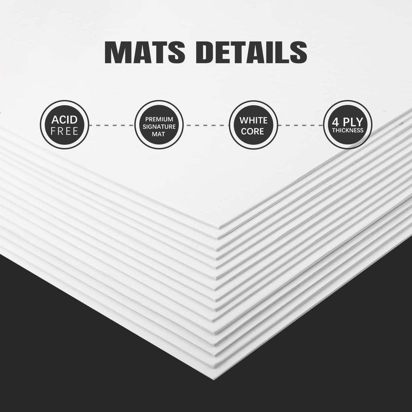 AUEAR, 15 Pack 5x7 Uncut Matte Boards, White Photo Mat Board Great for Picture Framing, Print, Artwork