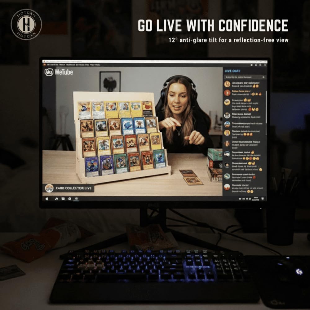 Wood Graded Card Display Stand for Collectors & Flippers - Sleek Tiered Trading Card Display Stand for Shows & Events - Stable On the Go Card Stand for Displaying Sports, TCG & Collectible Card Slabs (24 Cards)