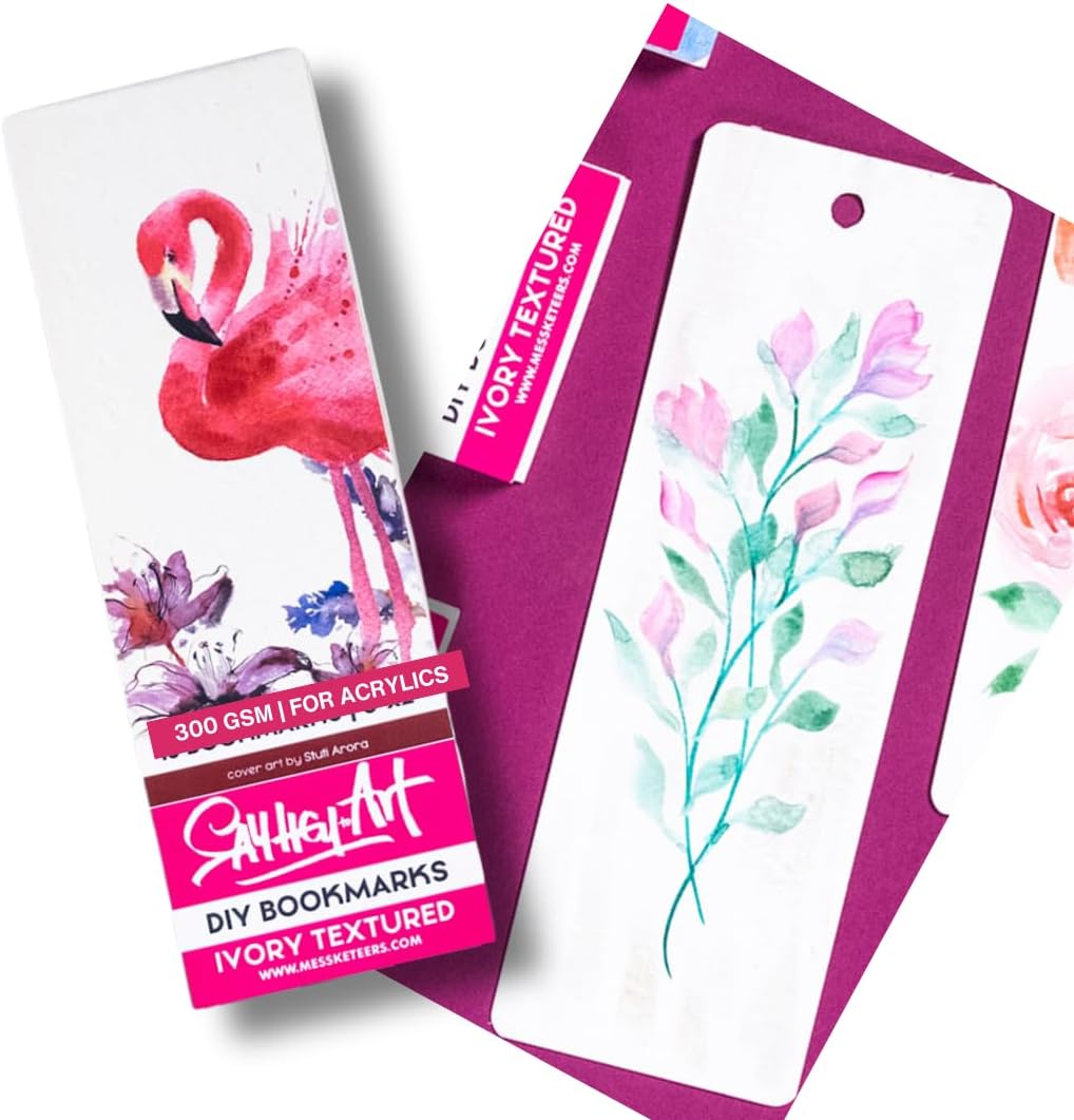 300 GSM Textured Ivory Bookmark Sketchpads for Acrylics & Inks, and Fine Arts - for Professional Artists (Pack of 2)