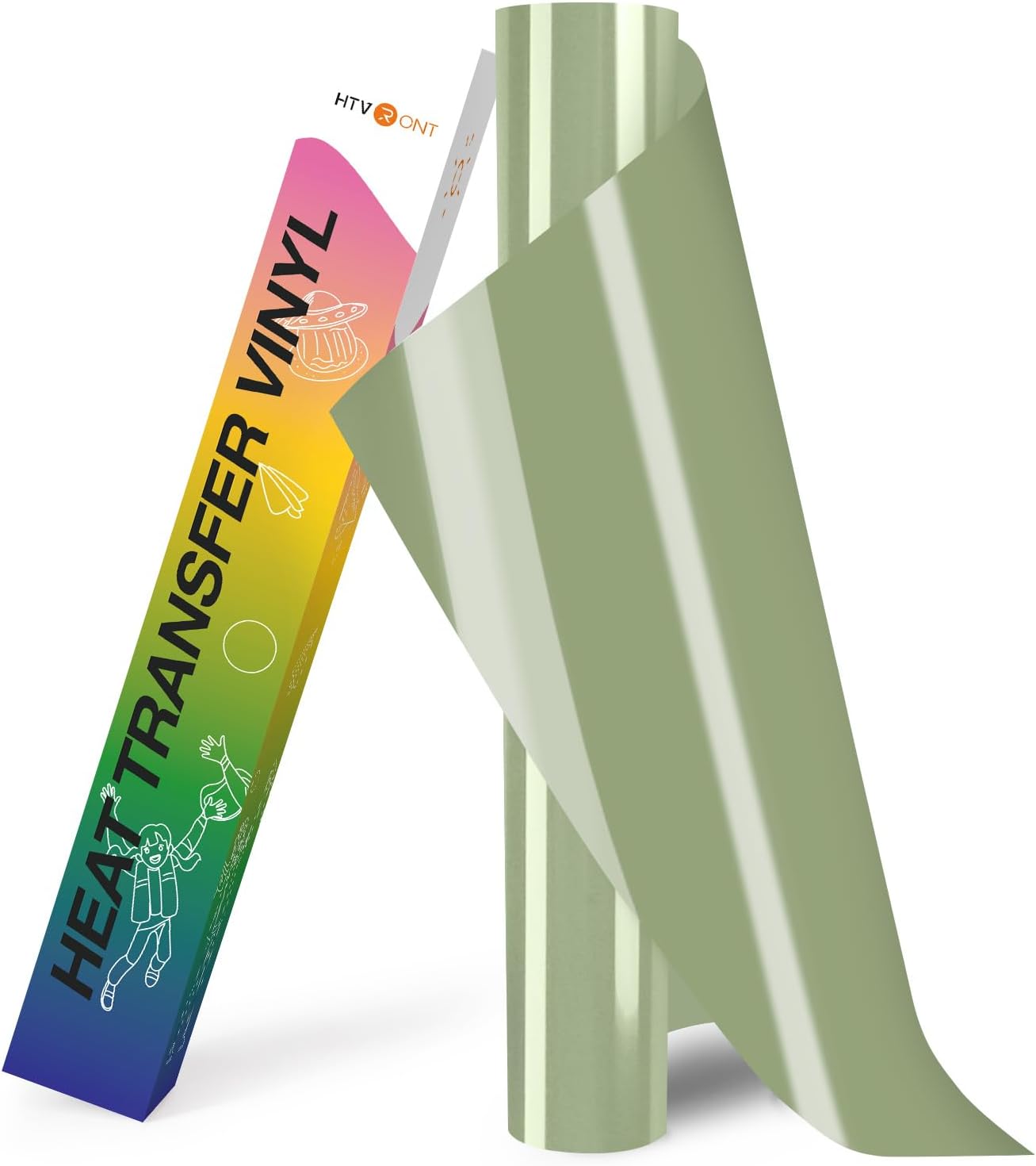 HTVRONT Heat Transfer Vinyl Roll - 12" x 8ft Green HTV Vinyl for Shirts, Iron on Vinyl Compatible with Cricut Cutting Machine - Easy to Cut & Weed for Heat Transfer Design (Khaki Green)