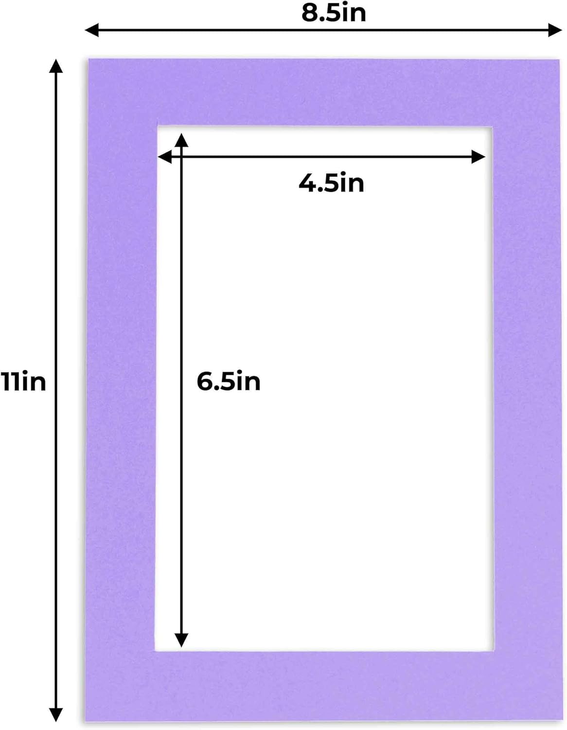5x7 Mat for 8.5x11 Frame - Precut Mat Board Acid-Free Light Purple 5x7 Photo Matte For a 8.5x11 Picture Frame, Premium Matboard for Family Photos, Show Kits, Art, Picture Framing, Pack of 10 Mats