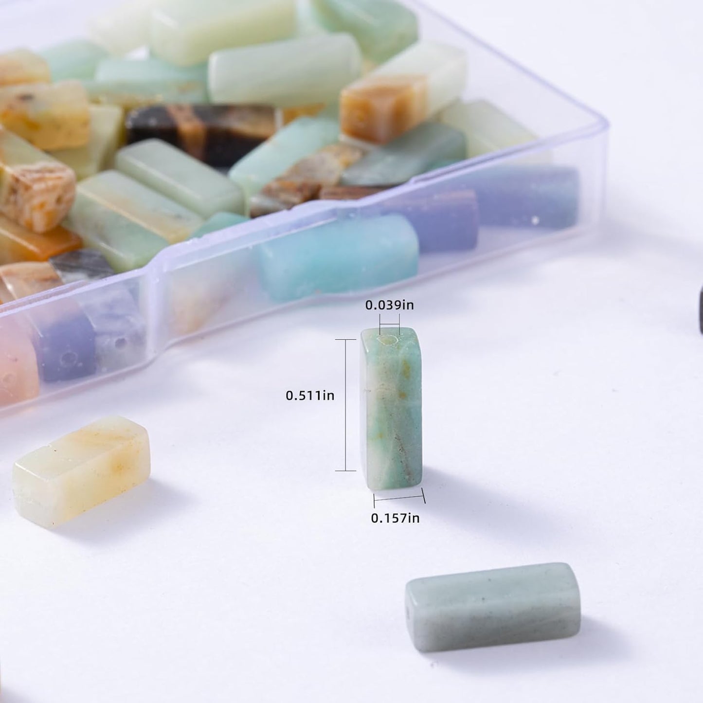 Natural Amazonite Rectangle Tube Beads 4x13mm 38cm/str Loose Semi Gemstone Stone Beads for Making Bracelets Necklace Earrings