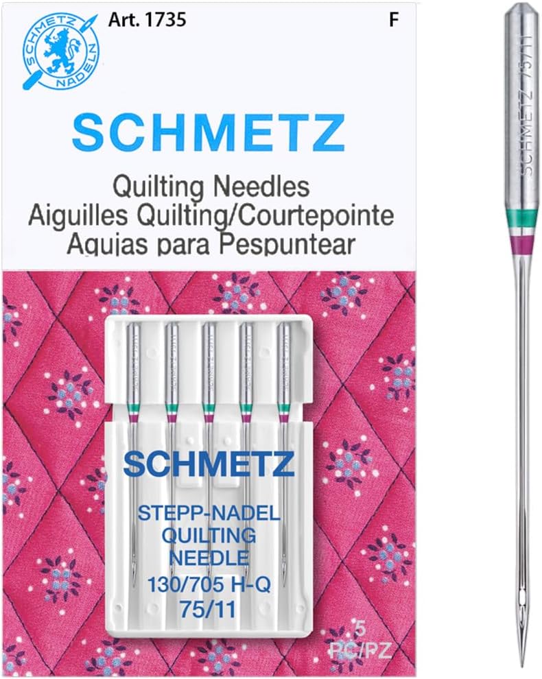 SCHMETZ Quilting Needles - Size 75/11, 5-Needle Cards, Pack of 10