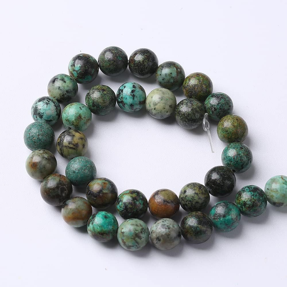 6mm 120pcs Natural African Turquoise Stone Beads for Jewelry Making Round Loose Gemstone Beads DIY Bracelet Necklace Earrings 32" 2 Strands
